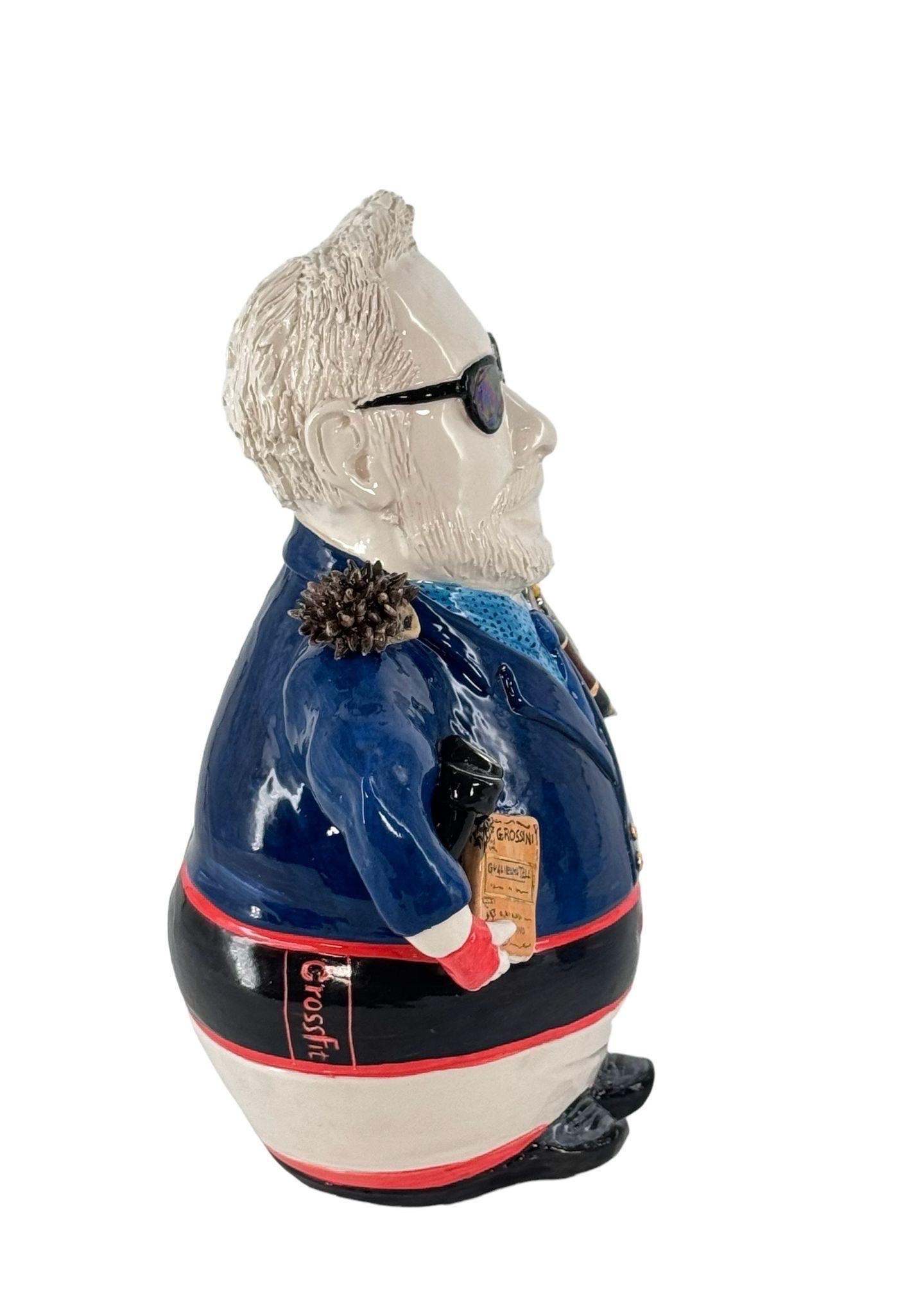 Italian Marco! A Caricature of a opera lover engineer. Made in Italy without mold, 2024 For Sale