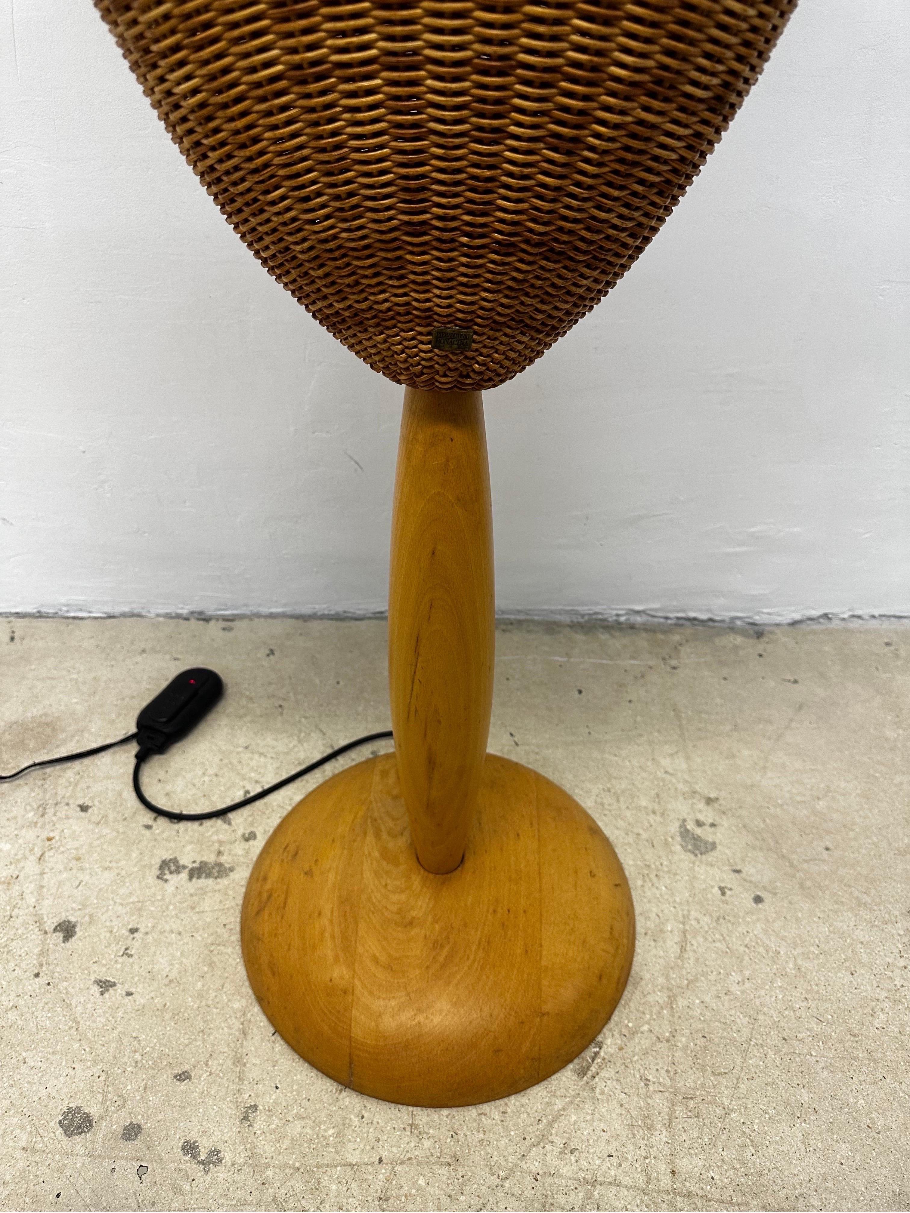 Marco Agnoli Flûte Woven Cane Floor Lamp for Pierantonio Bonacina, Italy For Sale 4
