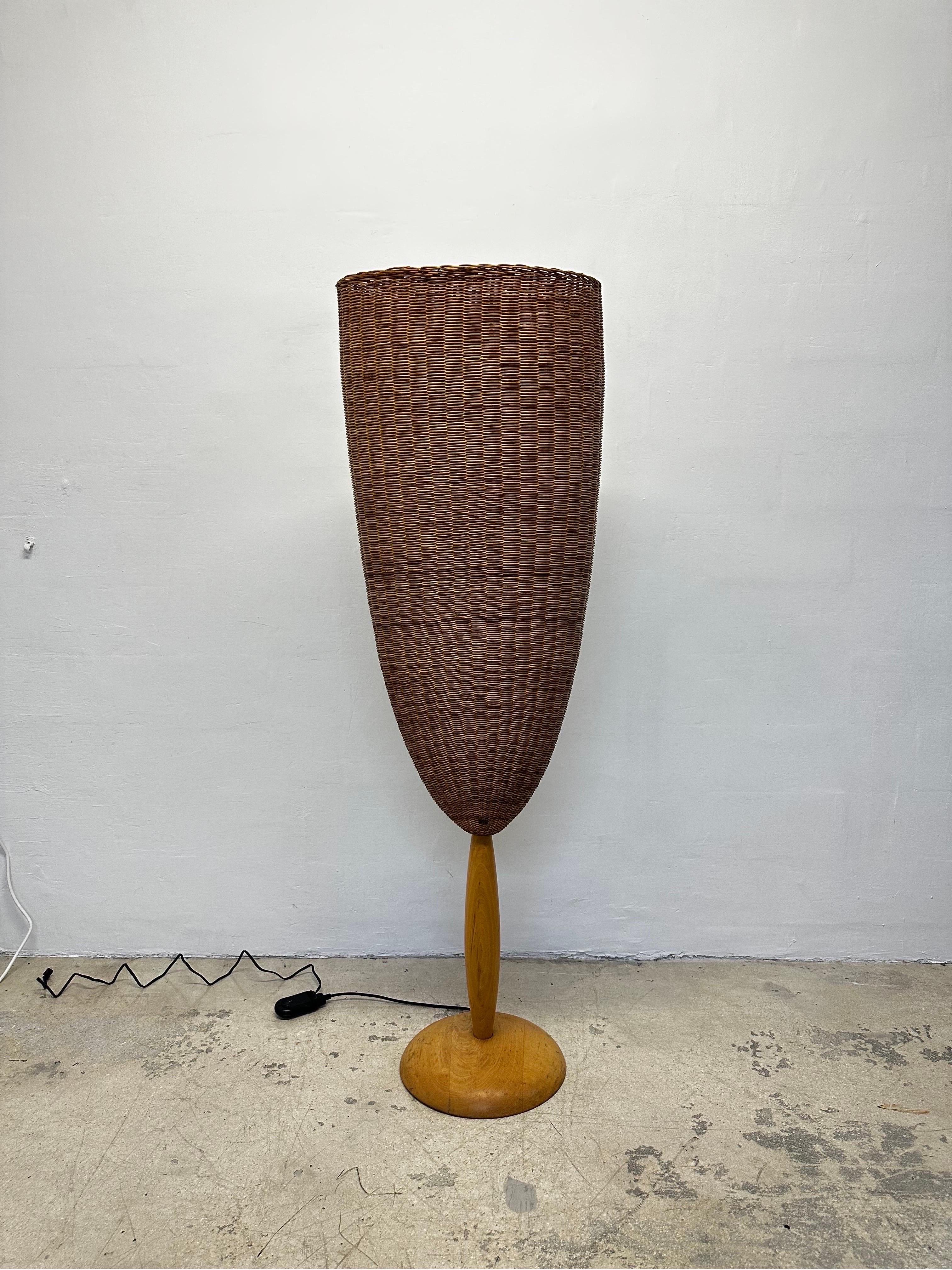 Marco Agnoli Flûte Woven Cane Floor Lamp for Pierantonio Bonacina, Italy 9