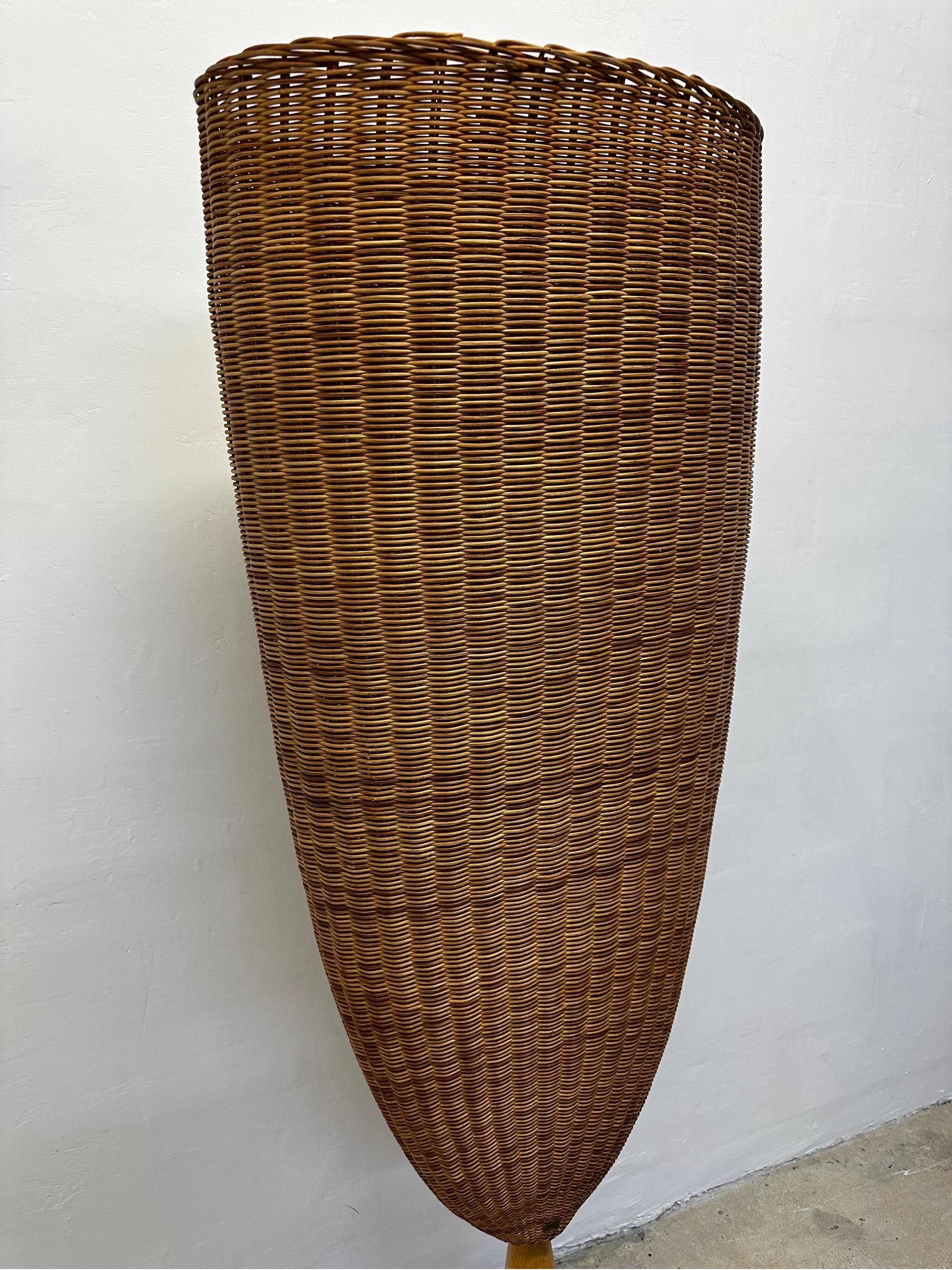 Marco Agnoli Flûte Woven Cane Floor Lamp for Pierantonio Bonacina, Italy For Sale 2