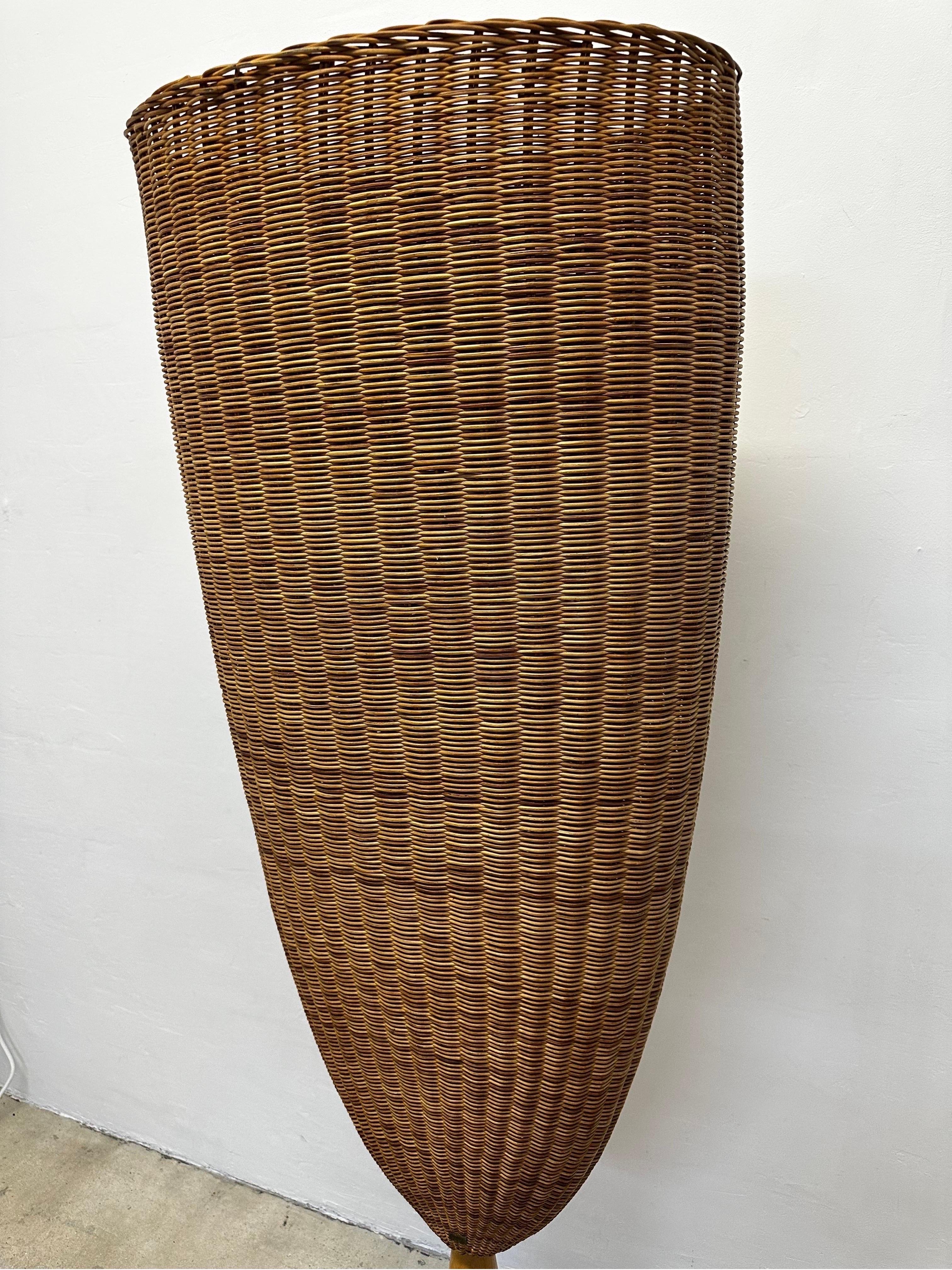 Marco Agnoli Flûte Woven Cane Floor Lamp for Pierantonio Bonacina, Italy For Sale 3