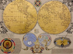 Zeitgenössisches Mixed-Media-Gemälde „Planisphaerium Braheum“ – historische Landkarte