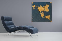 Blaue Karte – Karte, Nordstange, blau, geometrisch, mathematisch