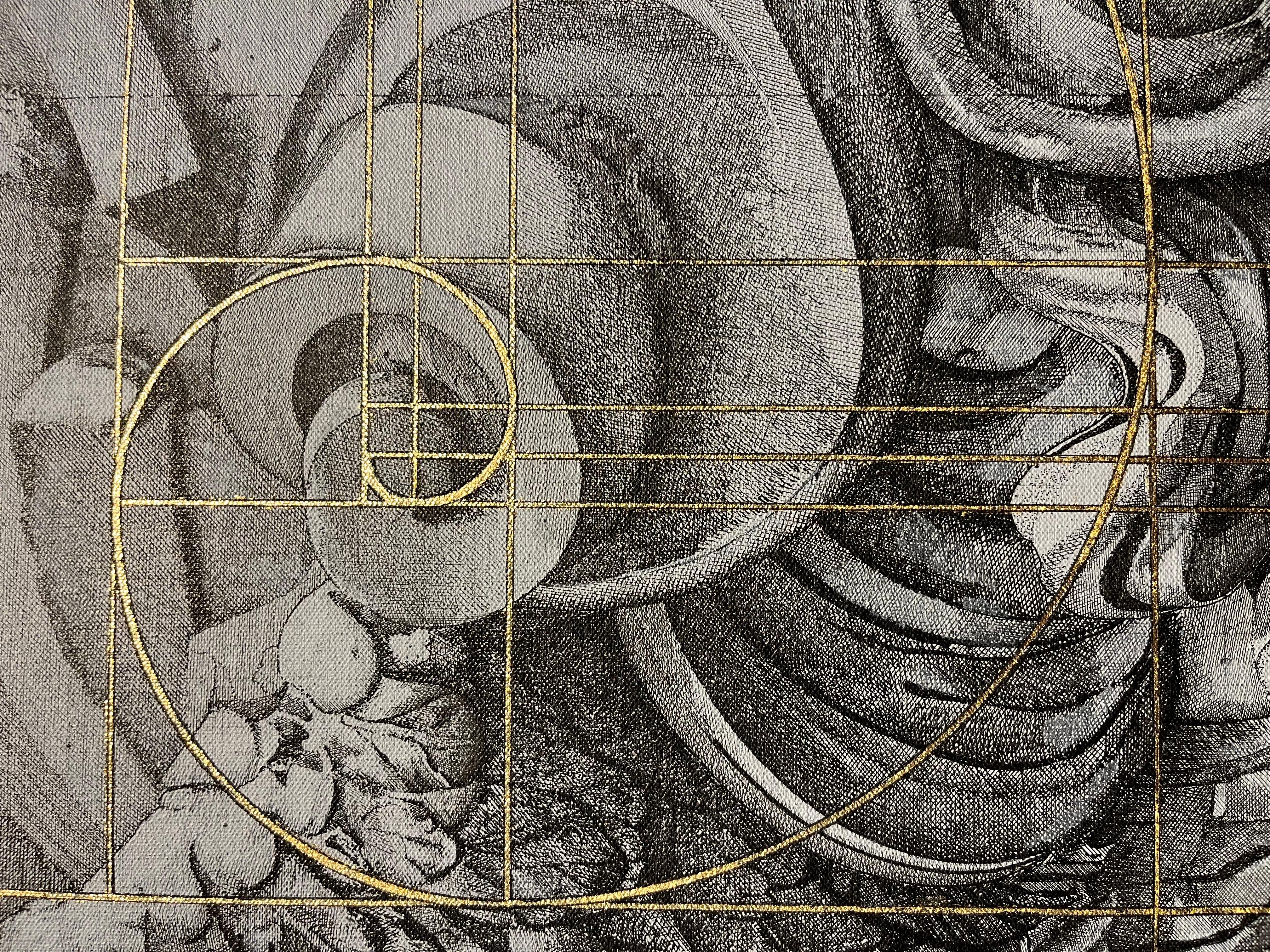 Fibonacci's Perseus - acrylic, painting, canvas, classical, figurative - Contemporary Painting by Marco Araldi