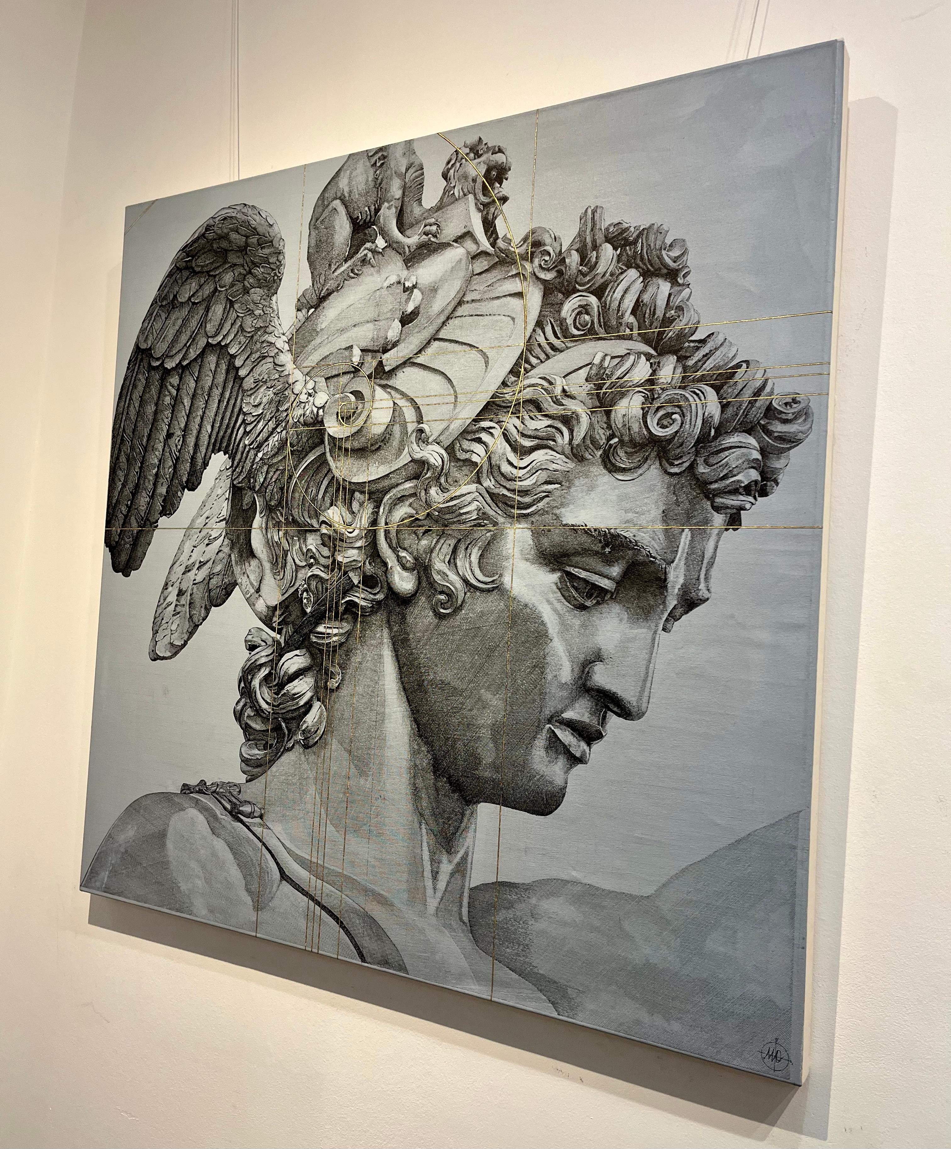 Fibonacci's Perseus - acrylic, painting, canvas, classical, figurative 2