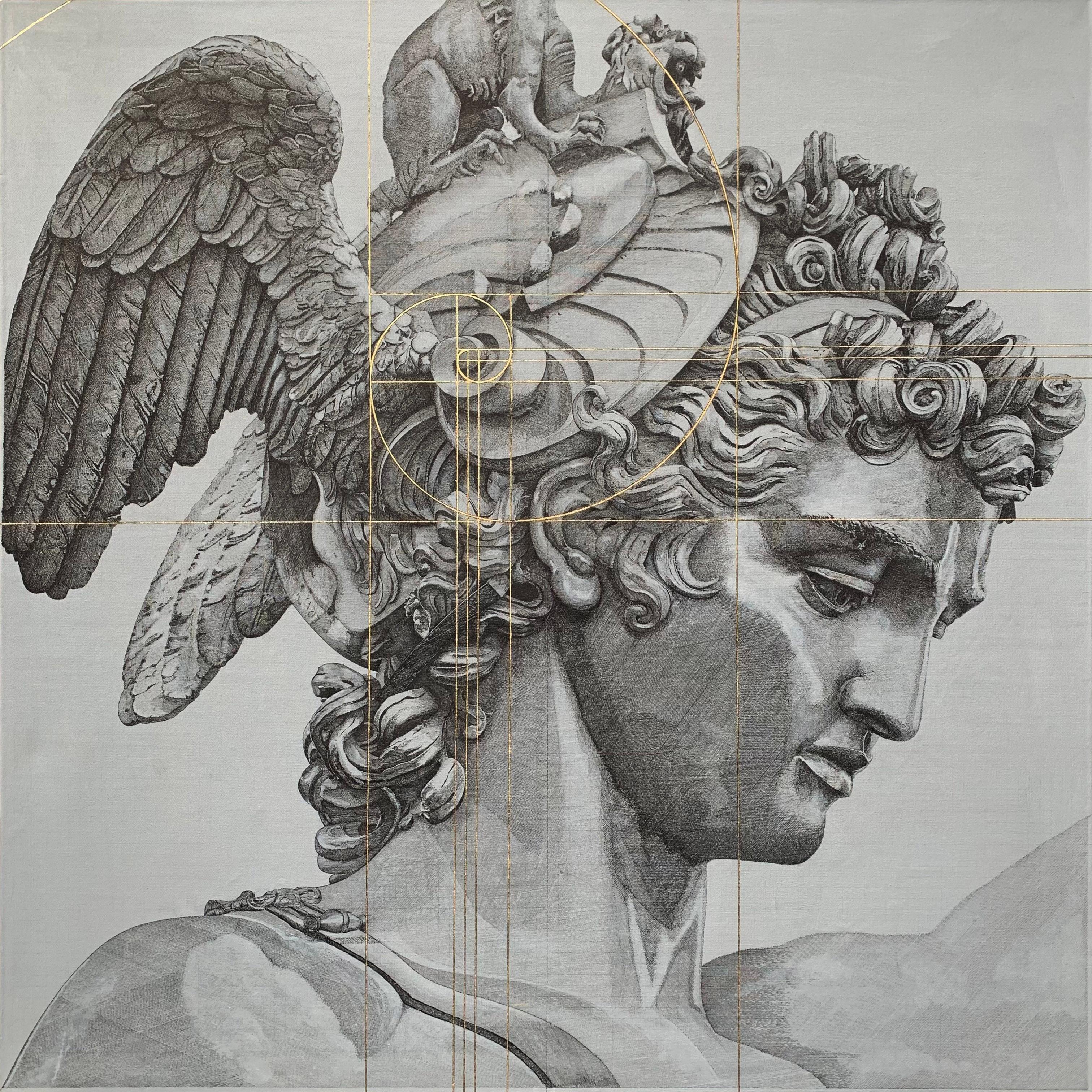 Marco Araldi Figurative Painting - Fibonacci's Perseus - acrylic, painting, canvas, classical, figurative