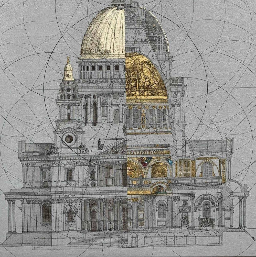 Geometria Cattedrale - geometrica, matematica, Cattedrale, Architettura - Painting di Marco Araldi