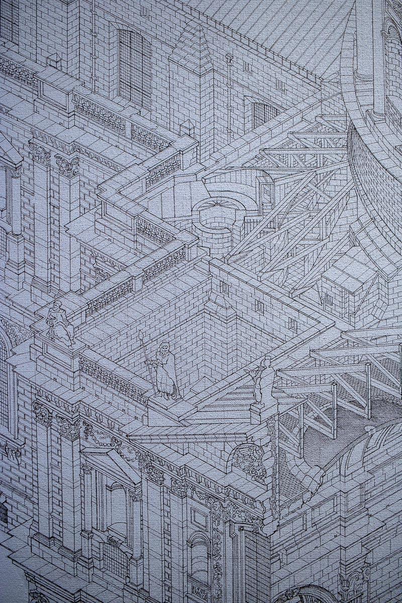 Isometric Cathedral - geometrical, mathematical, cathedral, st Pauls, London  For Sale 2