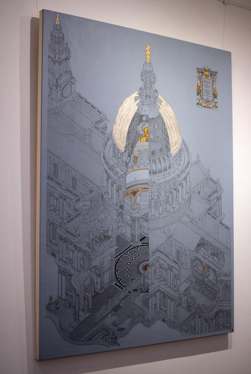 Isometric Cathedral - geometrical, mathematical, cathedral, st Pauls, London  For Sale 3