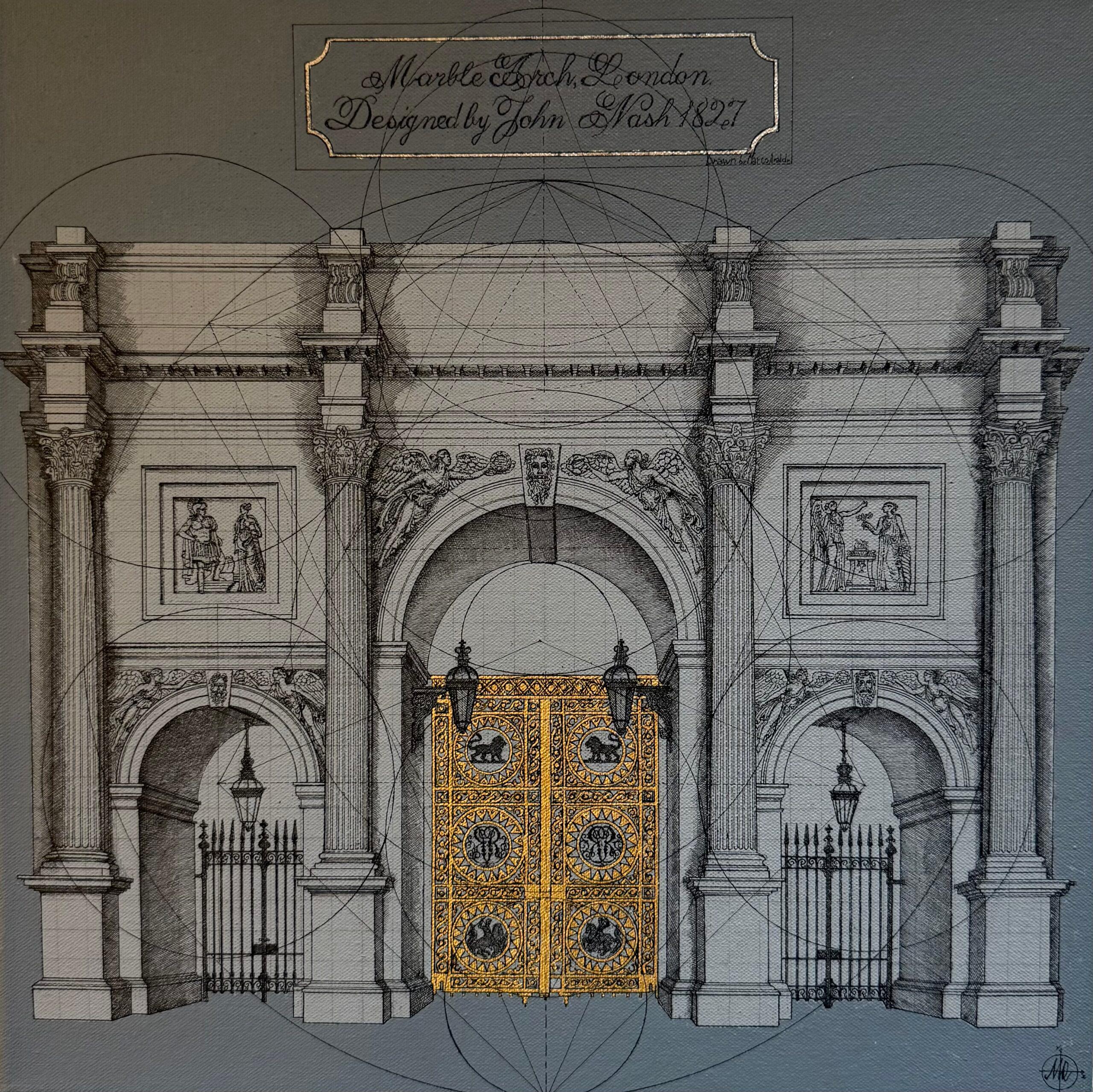 Marco Araldi Landscape Painting - Marble Arch