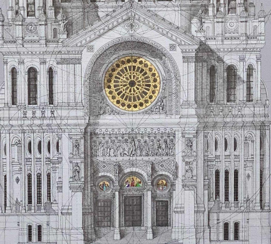Sant'Agostino - geometria, matematica, cattedrale, architettura - Painting di Marco Araldi