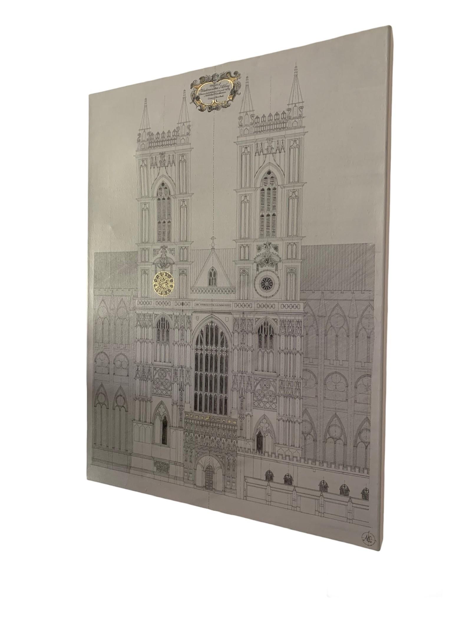The Abbey – Acryl, Gemälde, Leinwand, klassisch, figurativ im Angebot 2