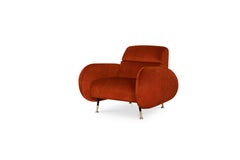 Fauteuil Marco en velours orange