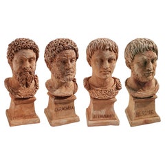 MARCO AURELIO - CARACALLA - OTTAVIANO - NERONE Terracotta Hand Made 21th Century