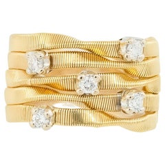 Marco Bicego 0.20 Carat Diamond Twisted Ring 18 Karat in Stock