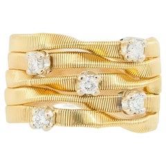 Marco Bicego 0.20 Carat Diamond Twisted Ring 18 Karat in Stock 