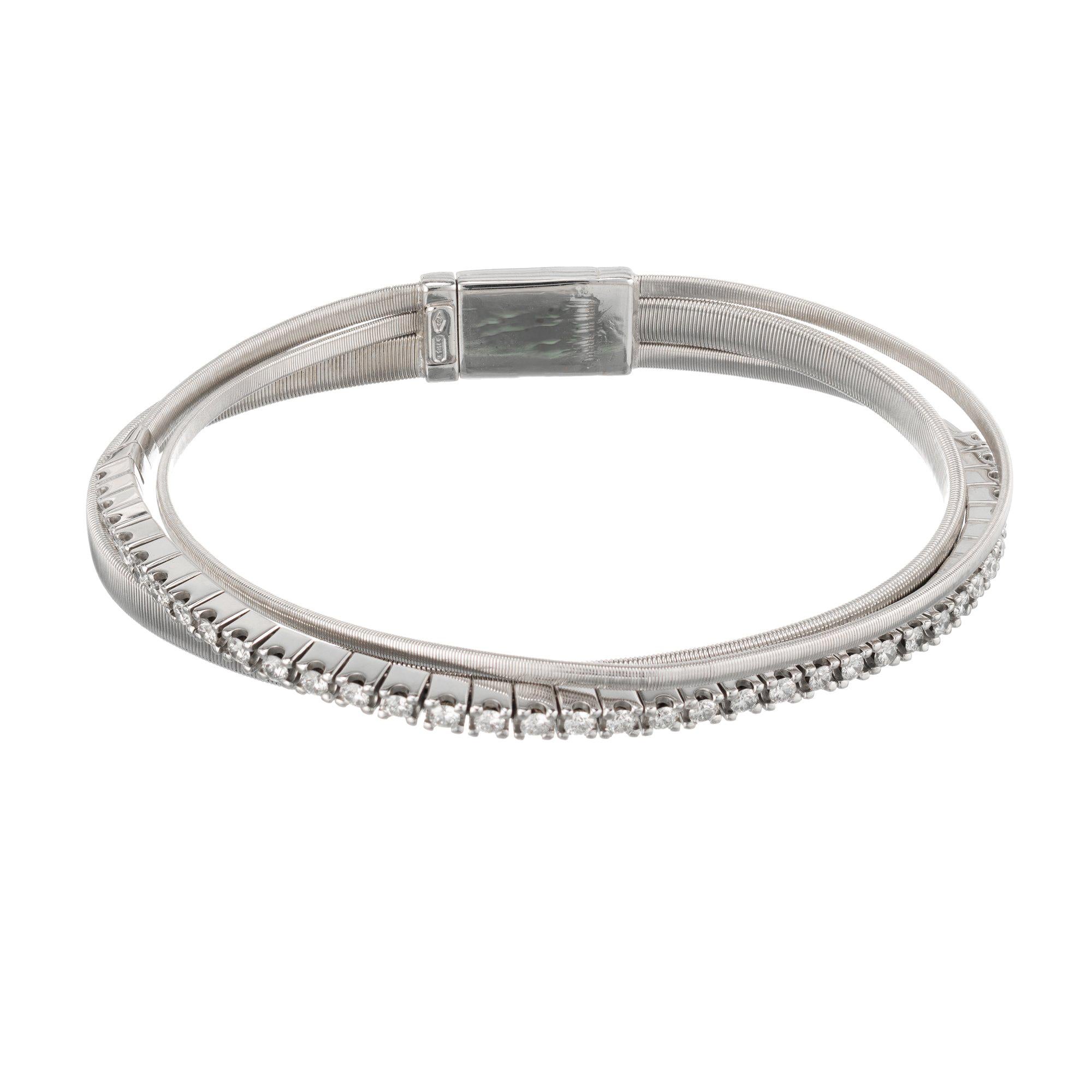 Marco Bicego Bracelet multibrins en or blanc avec diamants de 1,14 carat en vente