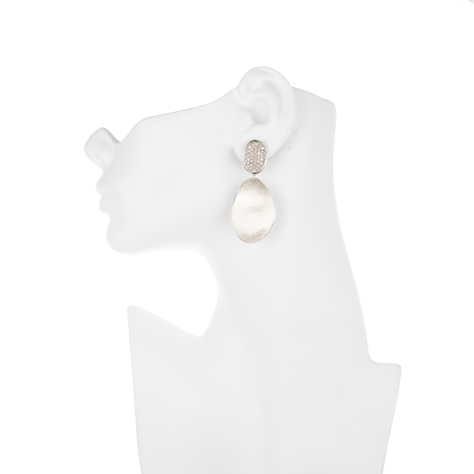 Women's Marco Bicego 1.33 Carat Diamond White Gold Drop Dangle Earrings