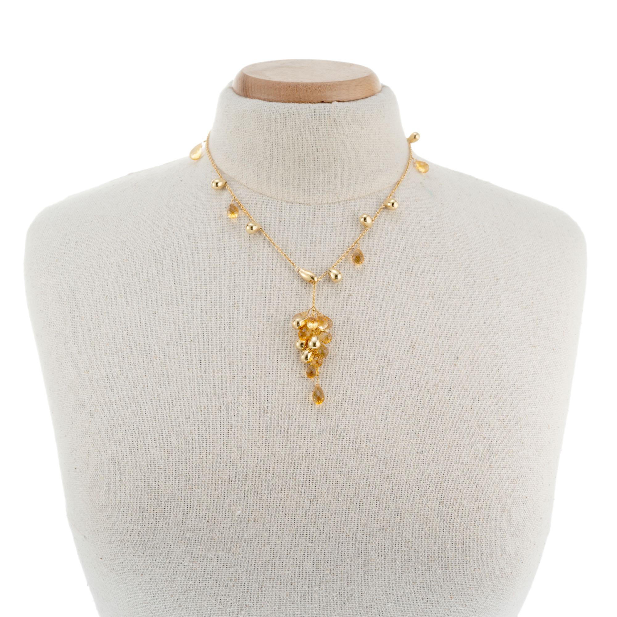 Women's Marco Bicego 15.00 Carat Citrine Yellow Gold Lariat Pendant Necklace
