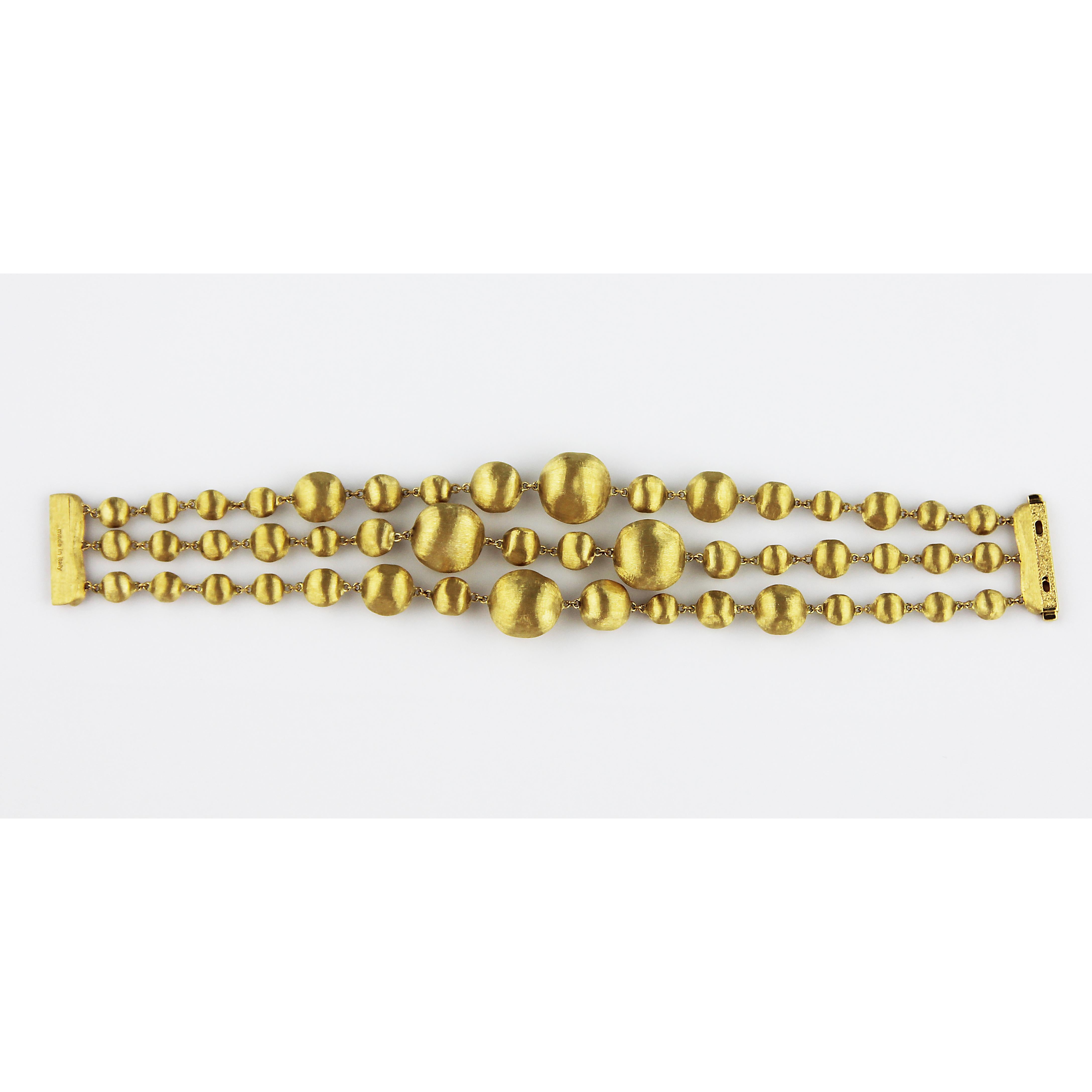 Women's Marco Bicego 18 Carat Yellow Gold Africa Three-Strand Bracelet