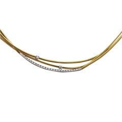 Marco Bicego 18 Carat Yellow Gold Three-Strand Diamond Set Necklace