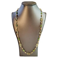 Marco Bicego Collier de 31'' de long en or 18 carats, citrine et péridots