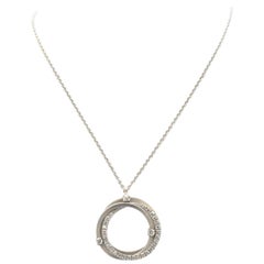 Marco Bicego 18 Karat White Gold and Diamond Triple Ring Necklace