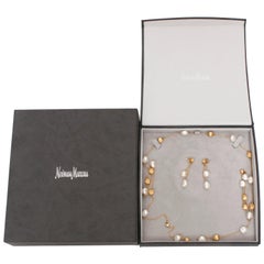 Marco Bicego 18 Karat Yellow Gold and Pearl Necklace, Earrings and Bracelet Set