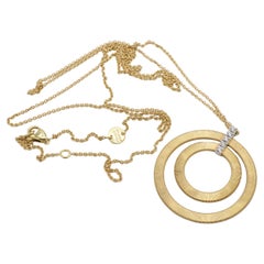 Marco Bicego Collar Colgante Círculo Gota Oro Amarillo 18 Kilates y Diamantes