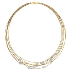 Marco Bicego 18 Karat Yellow Gold Diamond Multi-Strand Necklace