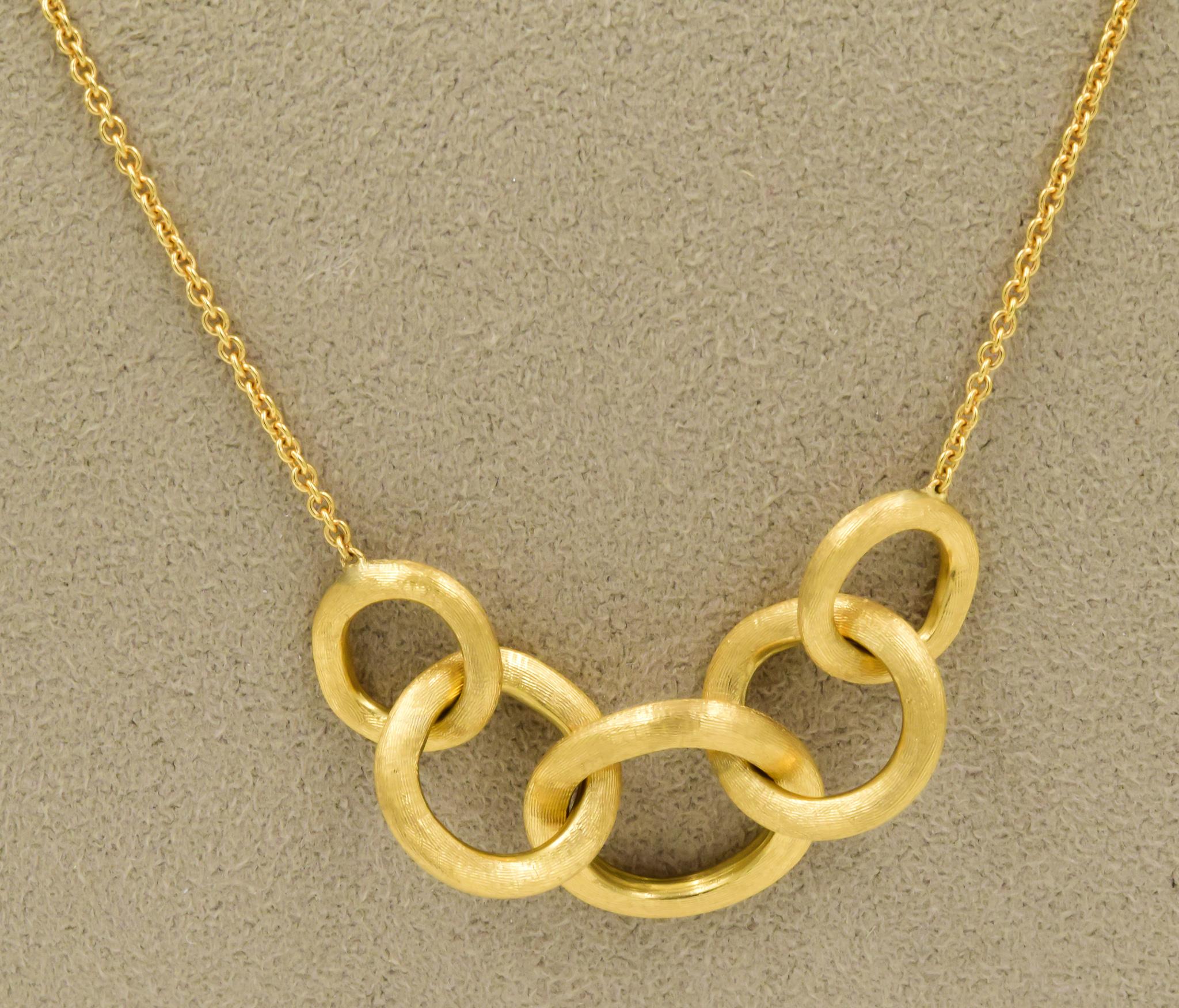 Marco Bicego 18 Karat Yellow Gold Jaipur Link Necklace In New Condition In Carmel, IN