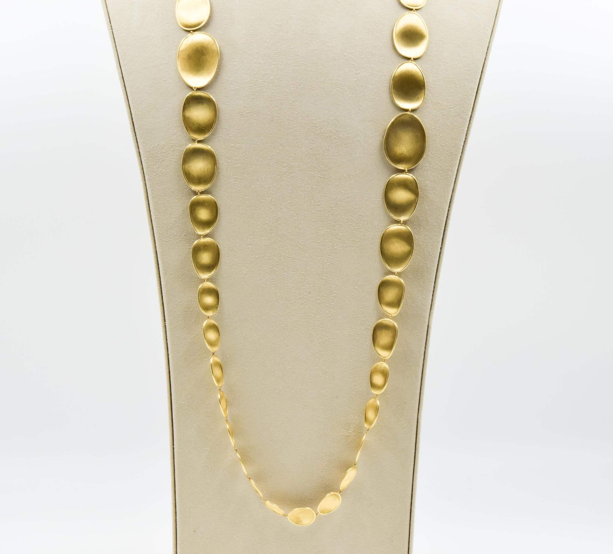 Marco Bicego 18 Karat Yellow Gold Medium Double Wave Necklace In New Condition In Carmel, IN