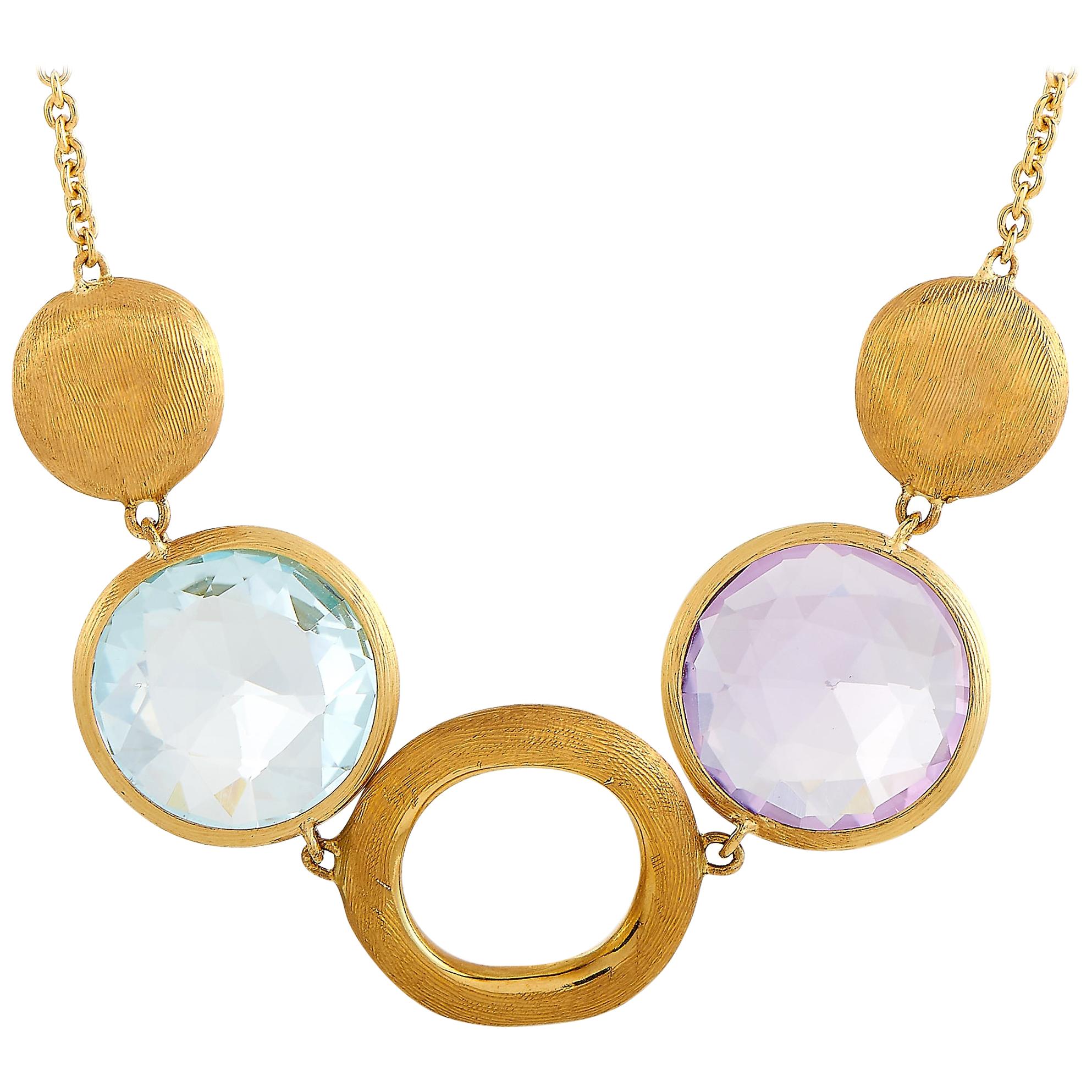 Marco Bicego 18 Karat Yellow Gold Multi-Color Gemstones Necklace