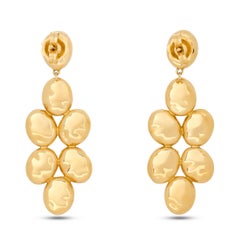 Pendientes colgantes en racimo de oro amarillo de 18 quilates satinado Marco Bicego