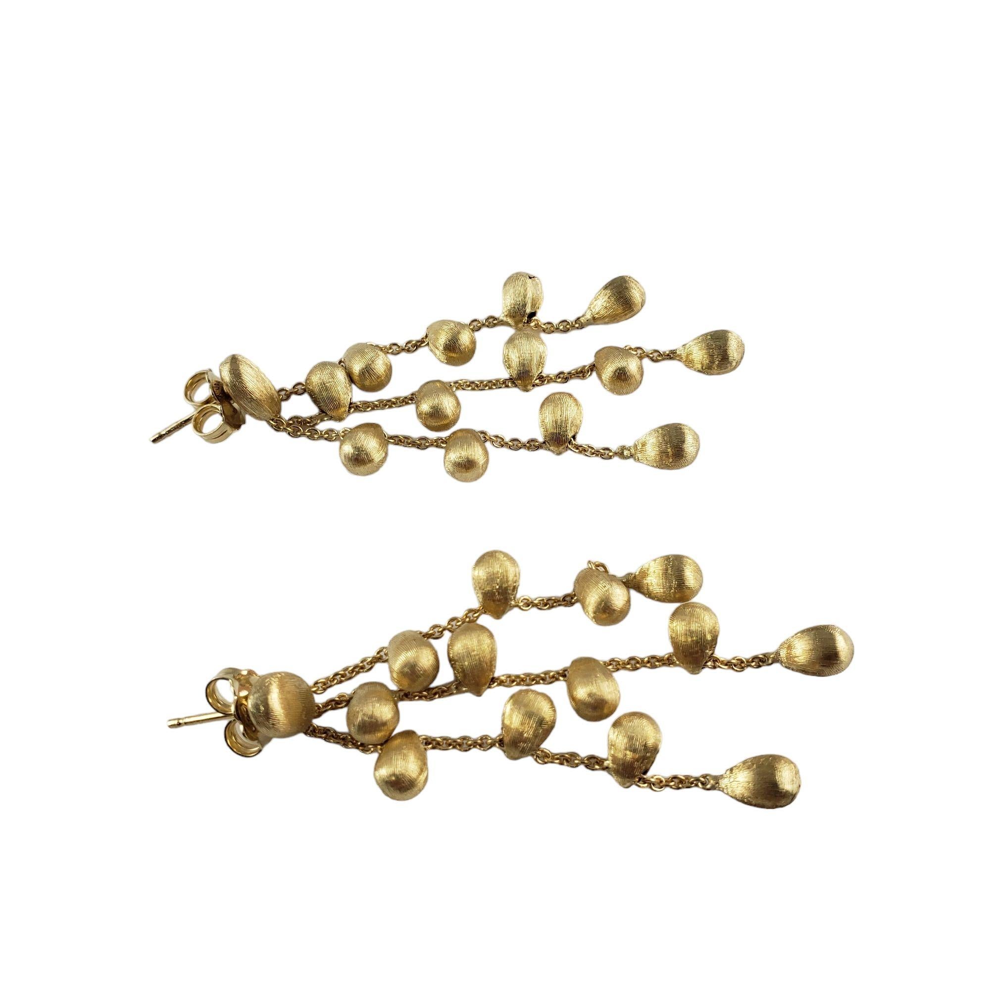 Marco Bicego 18 Karat Yellow Gold Triple Strand Siviglia Dangle Earrings In Good Condition In Washington Depot, CT