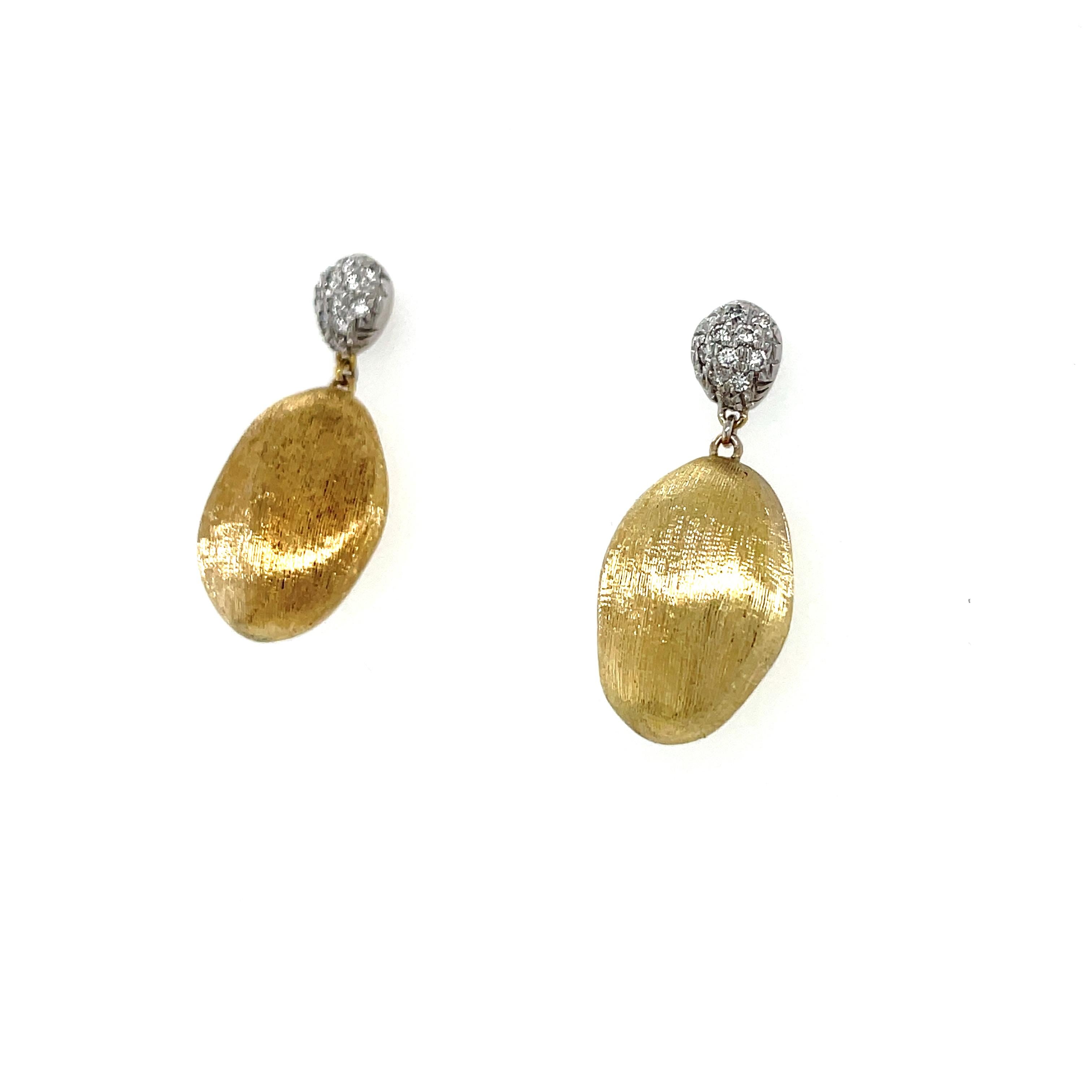 Brilliant Cut Marco Bicego, 18K Bicolor Gold and Diamond Siviglia Earrings