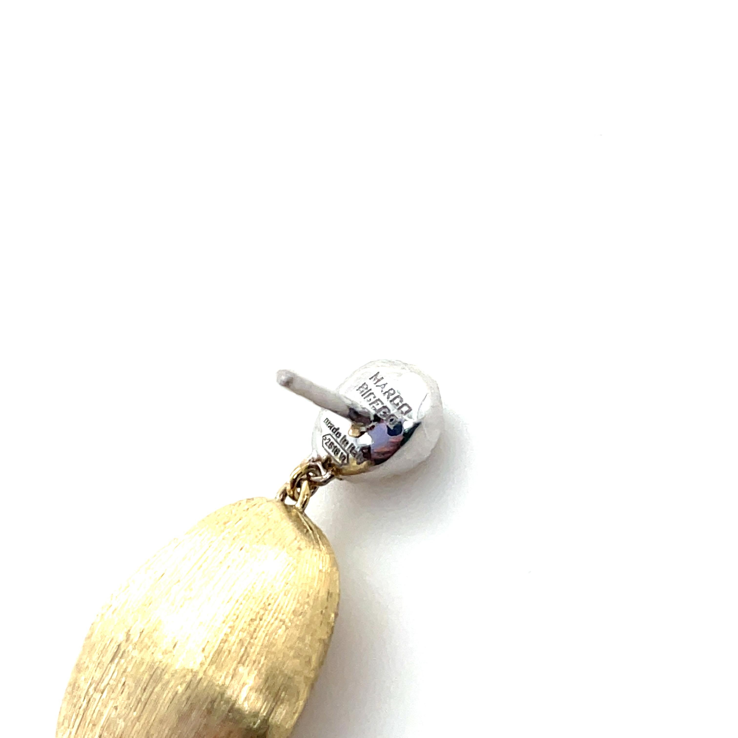 Marco Bicego, 18K Bicolor Gold and Diamond Siviglia Earrings In Excellent Condition In Chicago, IL