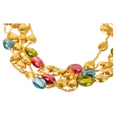 Marco Bicego 18k Brushed Yellow Gold Gemstone Bracelet