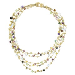 Marco Bicego Collier Paradise à 5 brins en or 18 carats, taille briolette multicolore