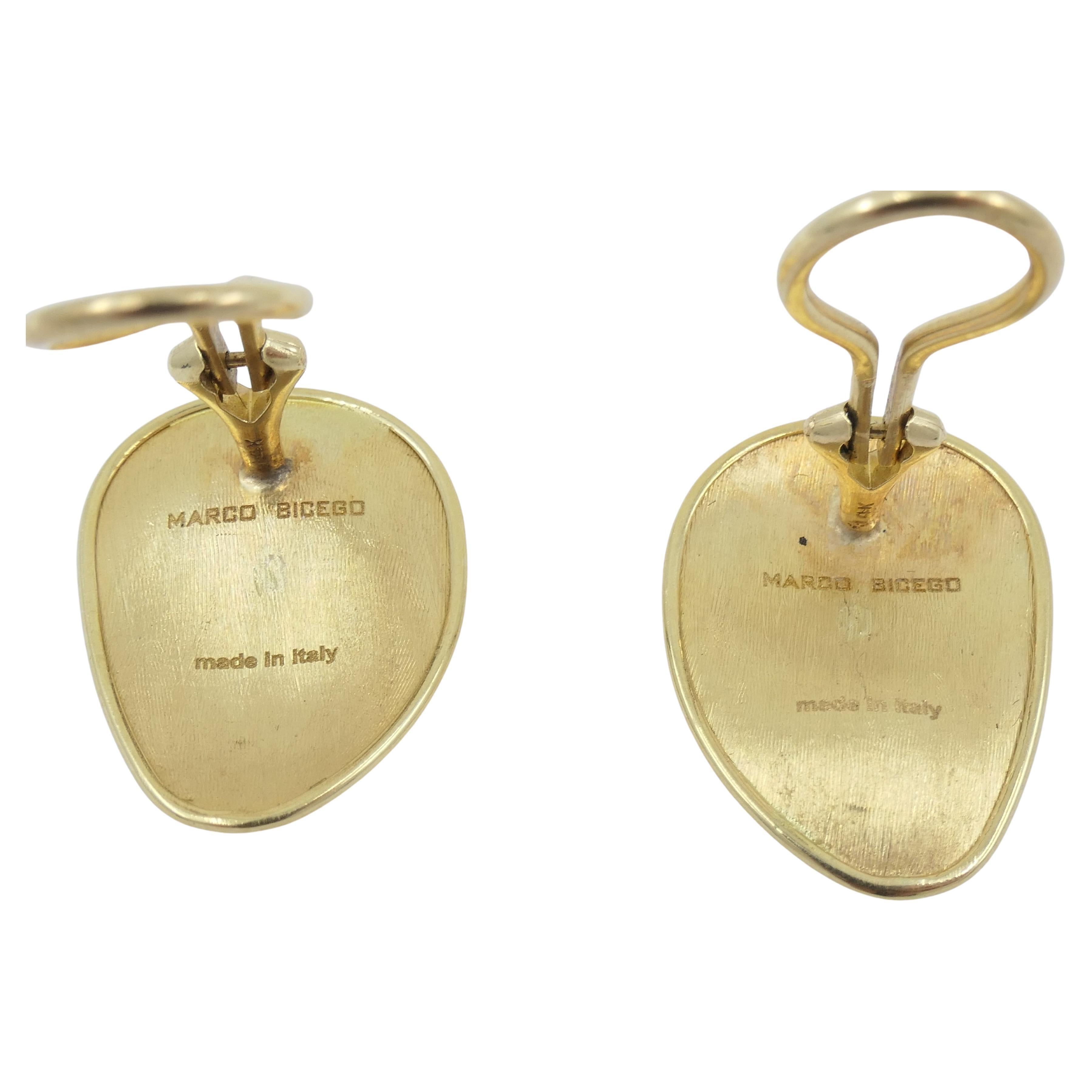 Marco Bicego 18k Gold Clip-On Earrings In Excellent Condition In Beverly Hills, CA