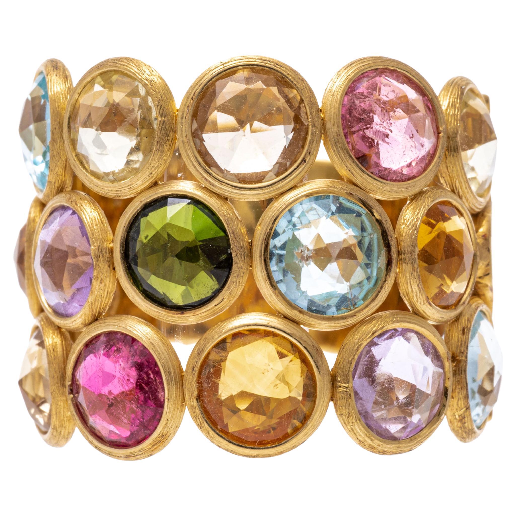 Marco Bicego 18k Gold Jaipur Candy Colored Gemstone Three Row Band Ring For  Sale at 1stDibs | marco bicego jaipur ring, marco candy, マルコビチェゴ リング
