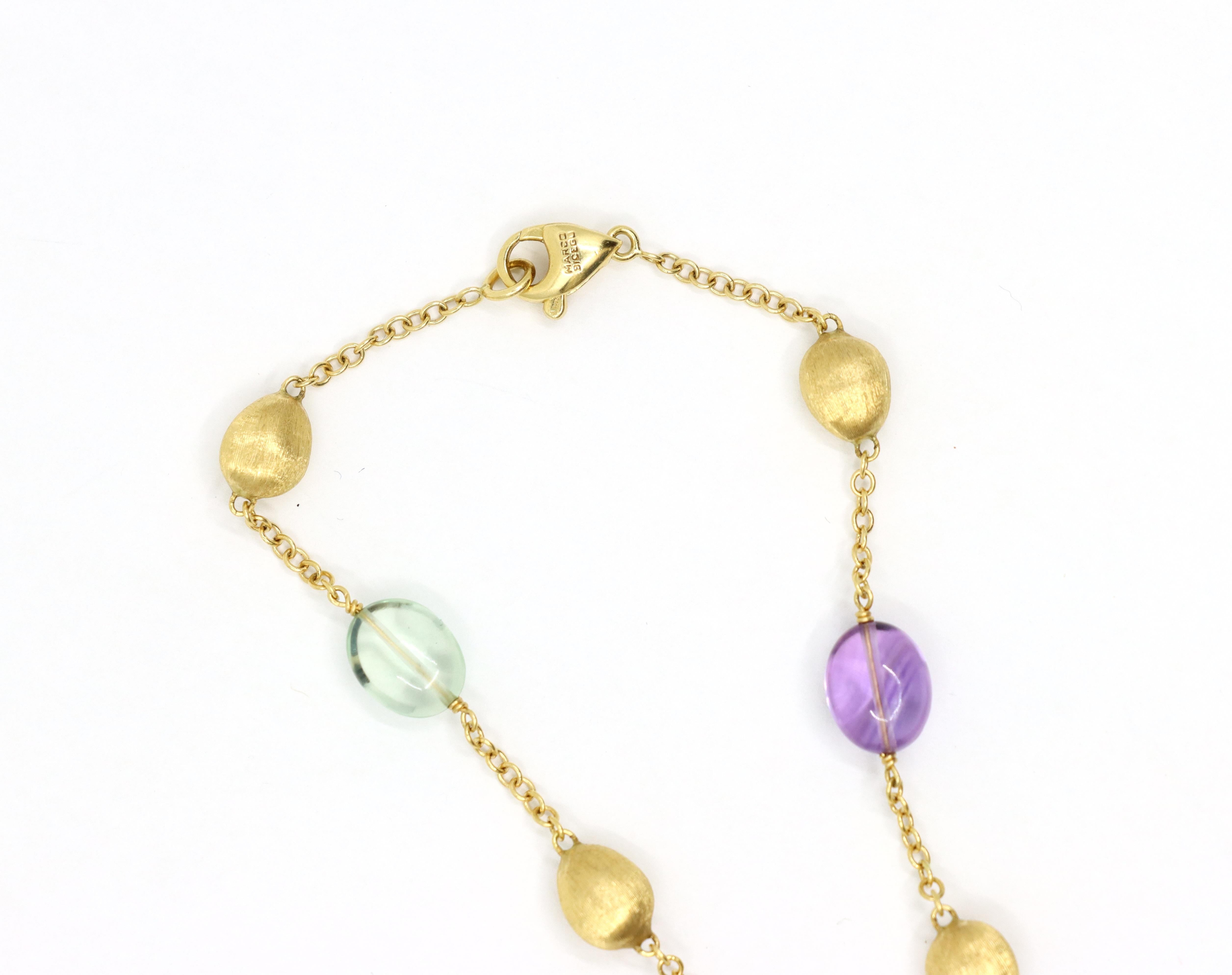 Marco Bicego 18K Gold Multi-Gem Perlen Halskette im Angebot 3