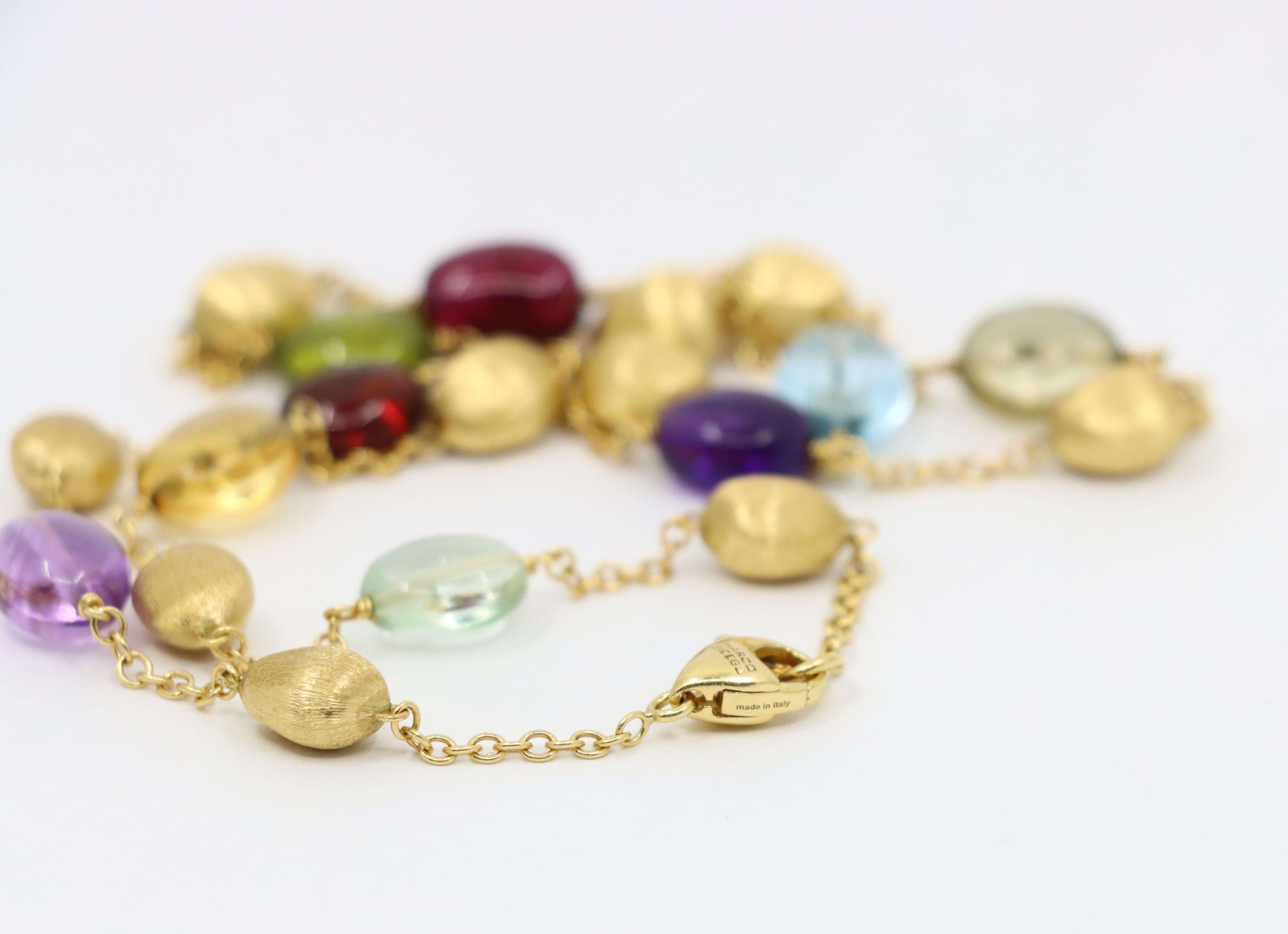 Marco Bicego 18K Gold Multi-Gem Perlen Halskette im Angebot 5
