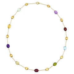 Marco Bicego 18K Gold Multi-Gem Perlen Halskette