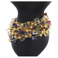 Marco Bicego 18K Gold Paradise Multicolor Gemstone 10 Strand Bracelet