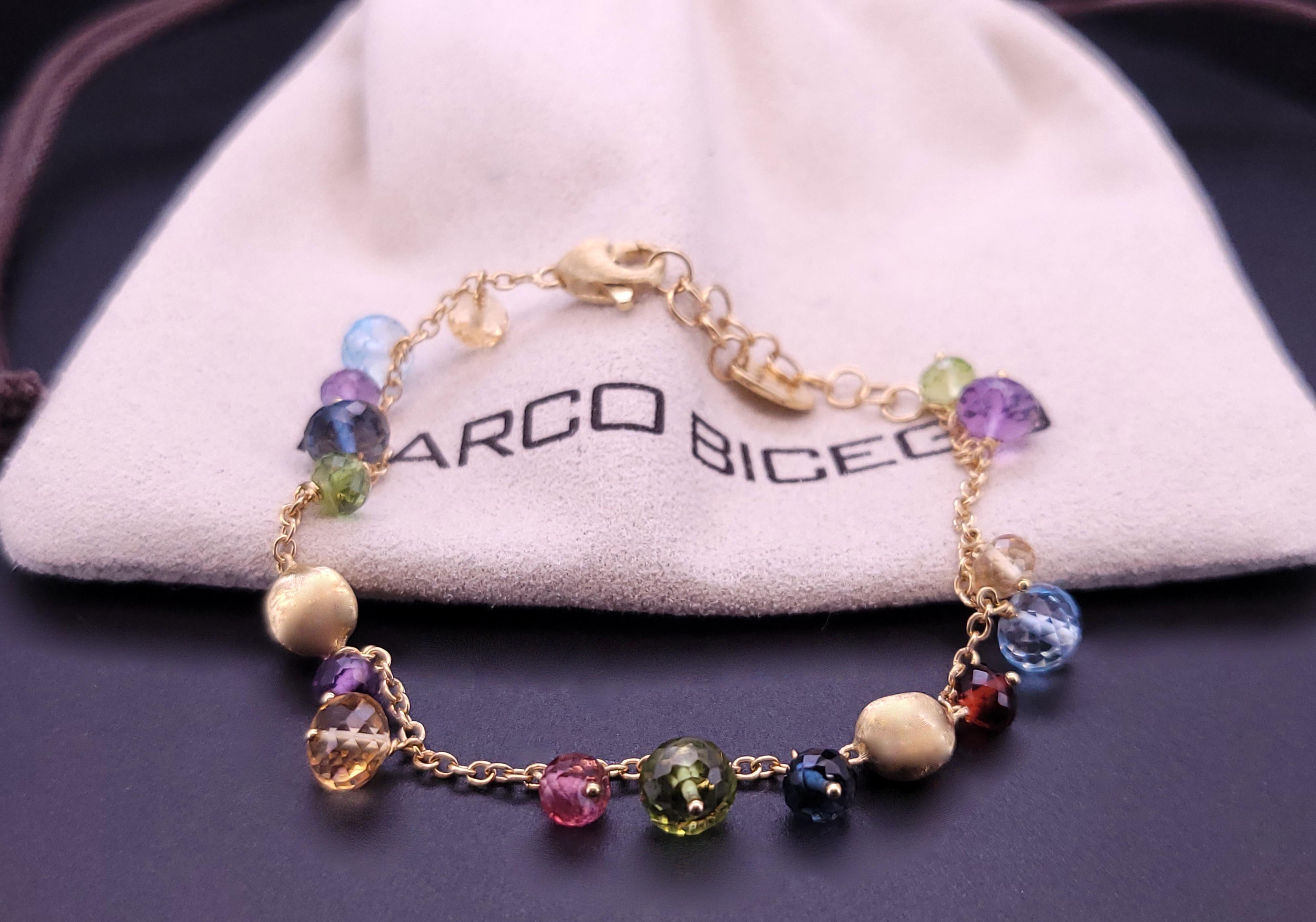 Marco Bicego Pulsera Estación África 18K Multi Piedras en Bueno estado para la venta en New York, NY