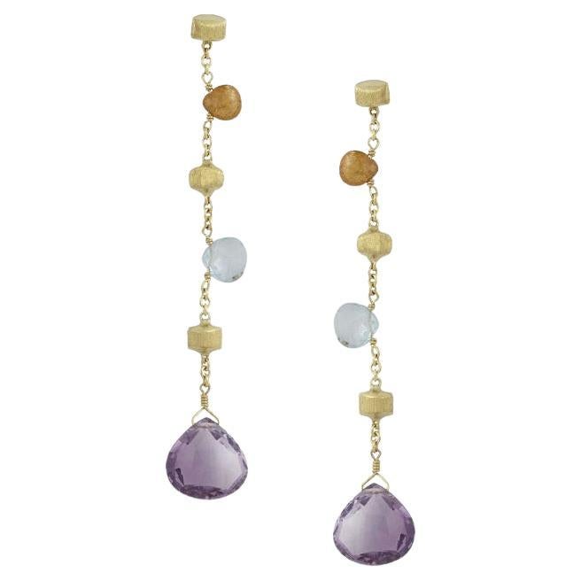 Marco Bicego 18k Paradise Multi Stone Drop Earrings OB1431 MIX01 For Sale