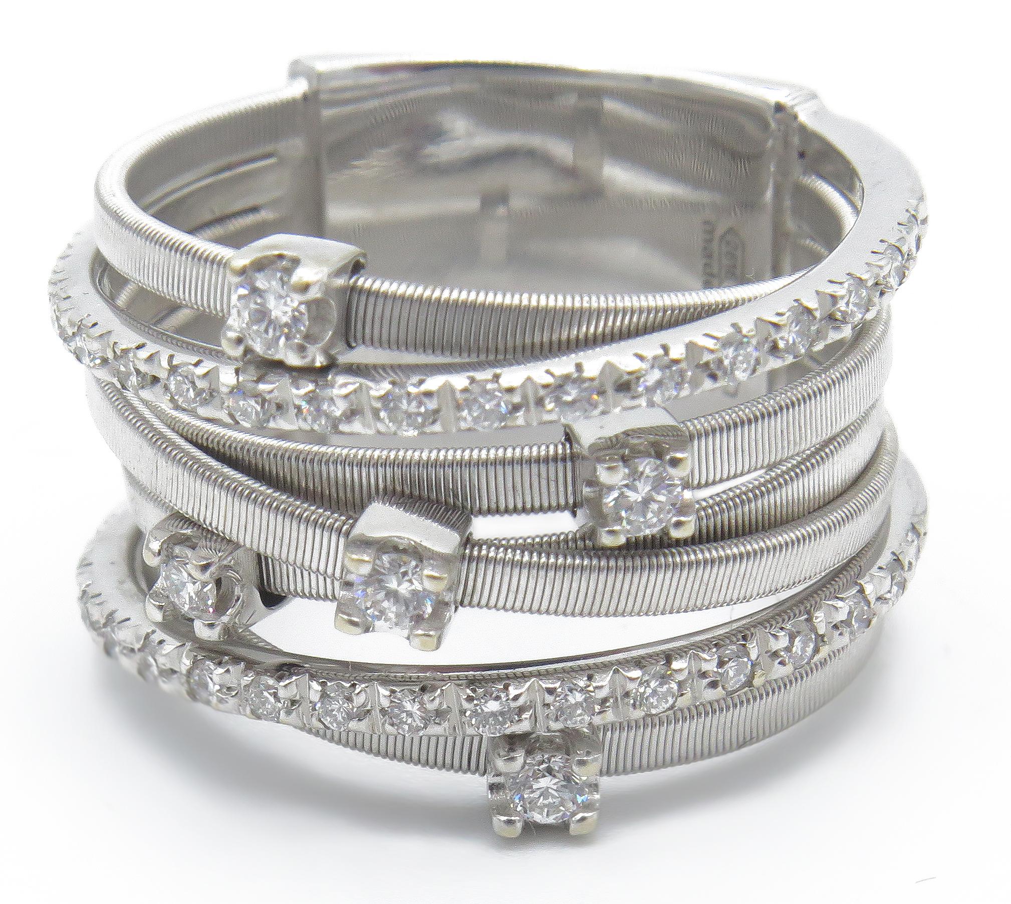 Marco Bicego 18 Karat White Diamond Ring In Excellent Condition In West Palm Beach, FL