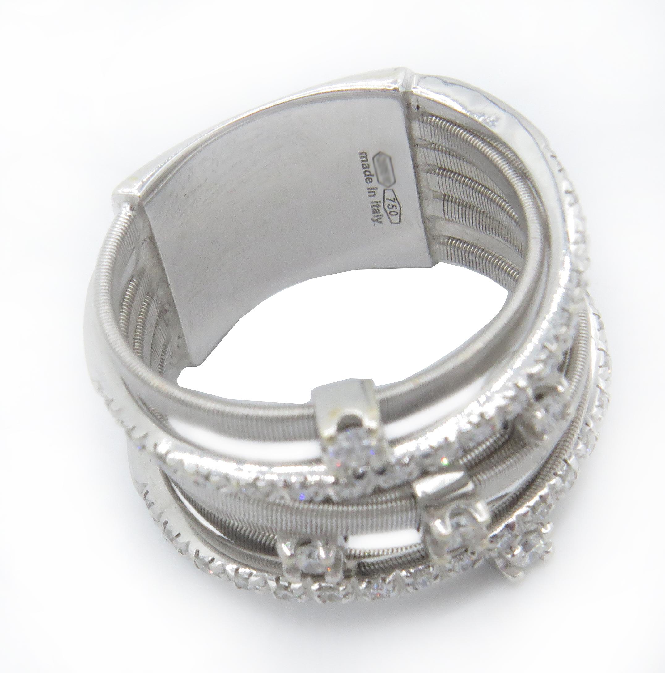 Women's or Men's Marco Bicego 18 Karat White Diamond Ring