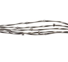 Marco Bicego Pulsera Marrakech de cinco vueltas de oro blanco de 18 quilates y diamantes #23327